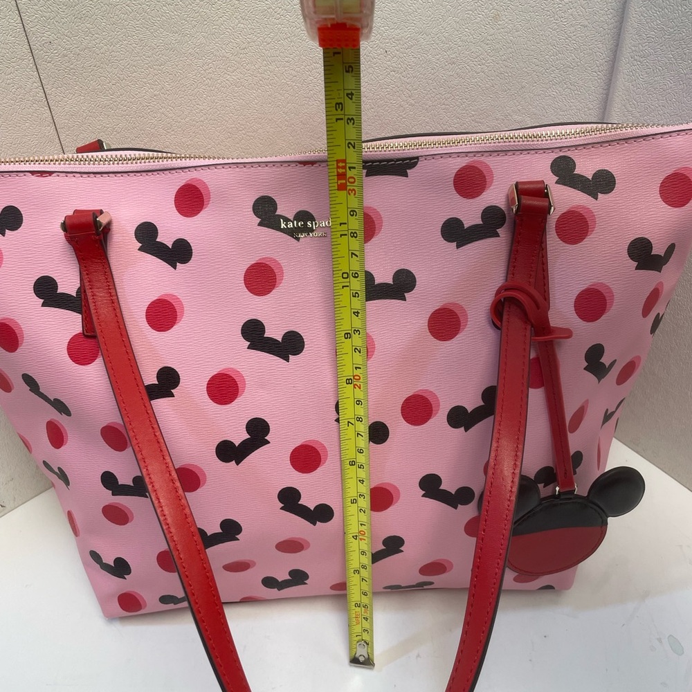 Disney Parks Kate Spade Large Tote Purse Bag with Wallet Mickey Mouse Print Pink - Picture 7 of 11